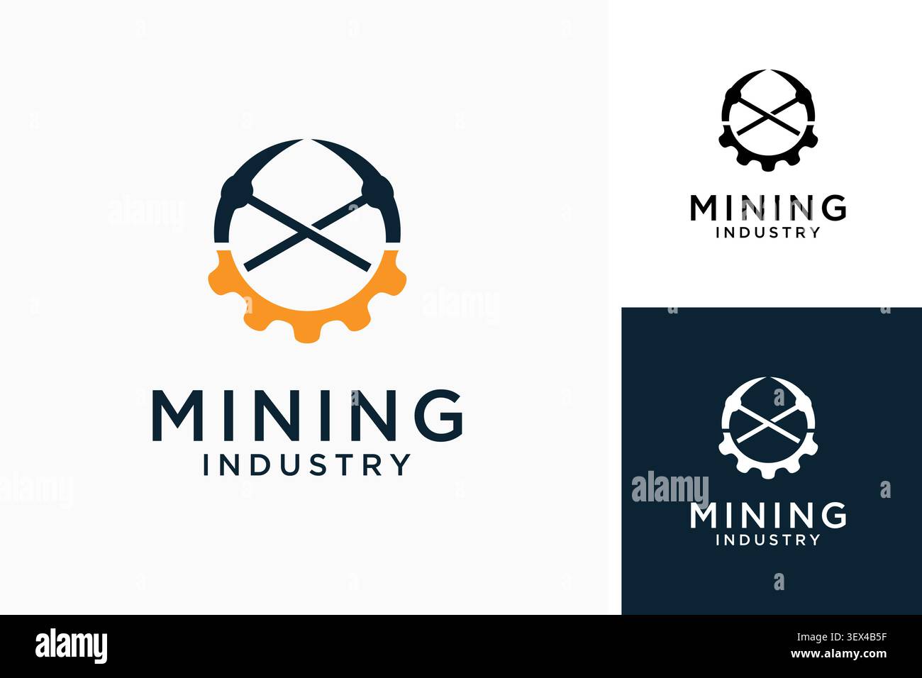 Mining logo symbol icon design Stock Vector
