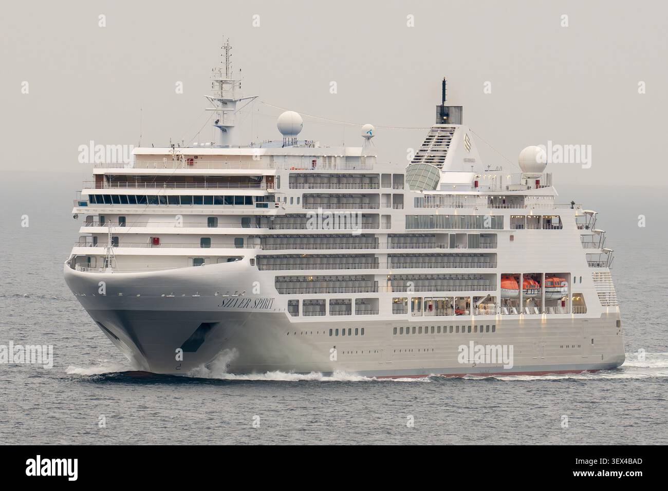 Cruiseship SILVER SPIRIT at the great belt off Aarhus Stock Photo