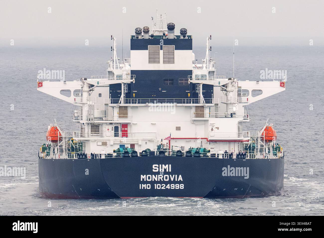 Crude oil tanker SIMI northbound at the great belt Stock Photo