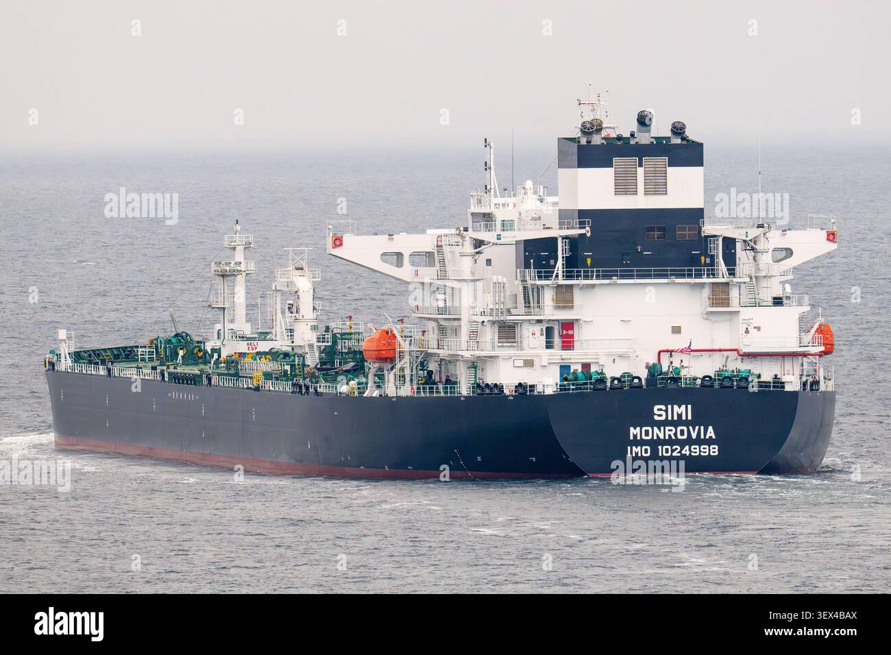 Crude oil tanker SIMI northbound at the great belt Stock Photo