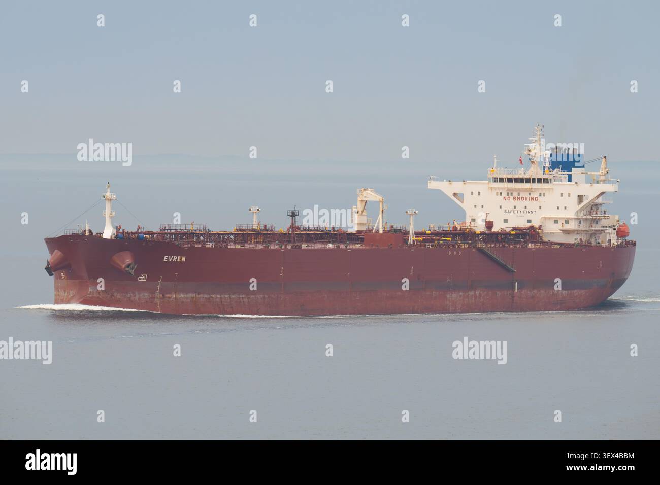 Crude oil tanker EVREN at the great belt Stock Photo