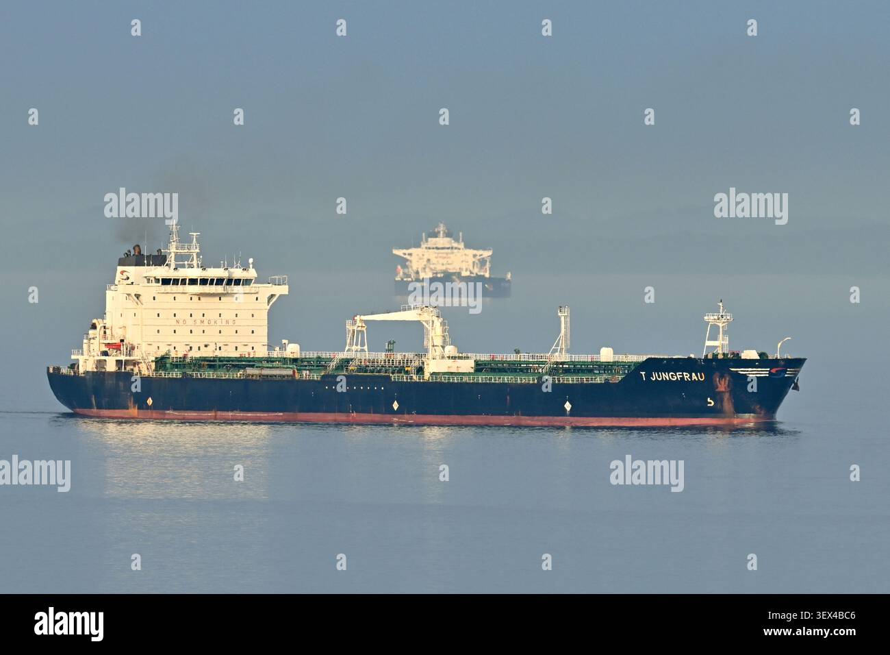 Tanker T JUNGFRAU northbound at the great belt Stock Photo