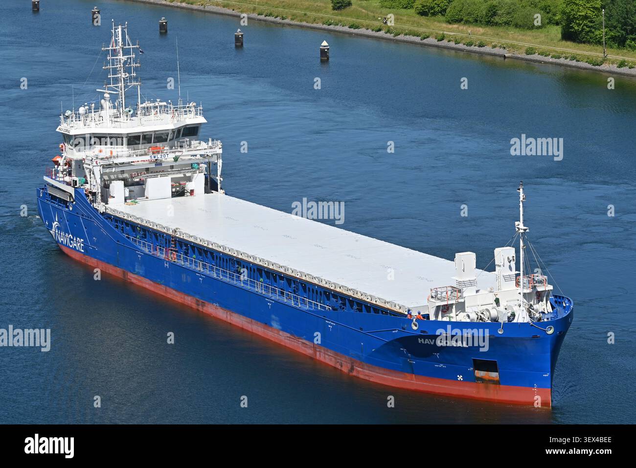 General cargo ship HAV CORAL at the Kiel canal Stock Photo