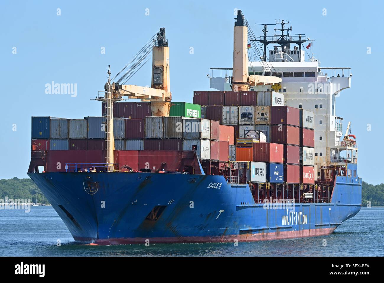 Containership EAGLE II at the Kiel canal Stock Photo