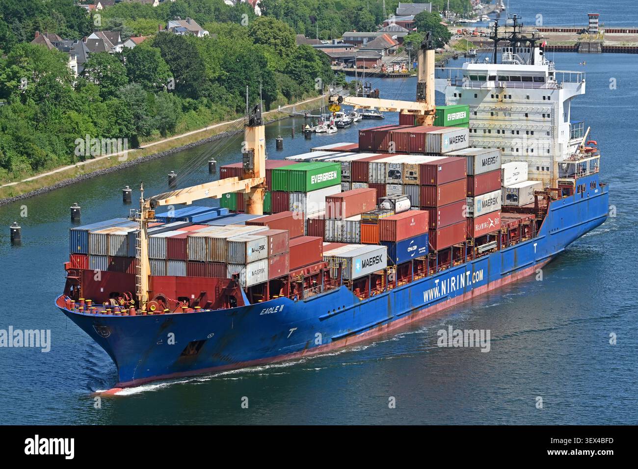Containership EAGLE II at the Kiel canal Stock Photo