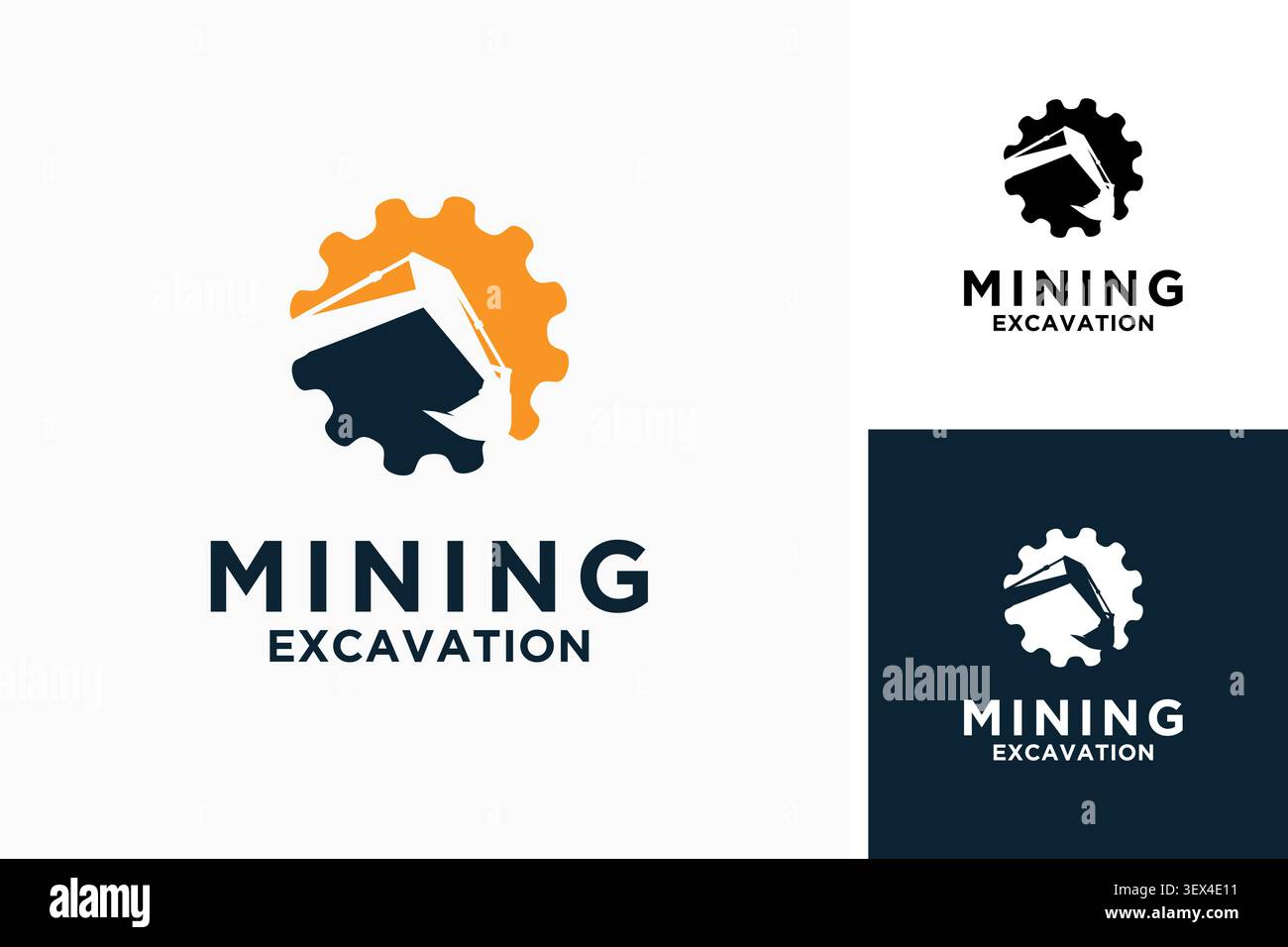 Excavator mining logo symbol icon design Stock Vector