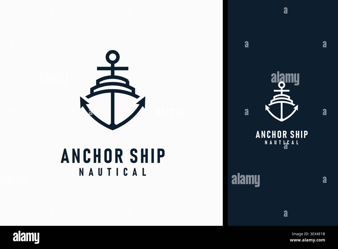 Ship anchor logo symbol icon design Stock Vector