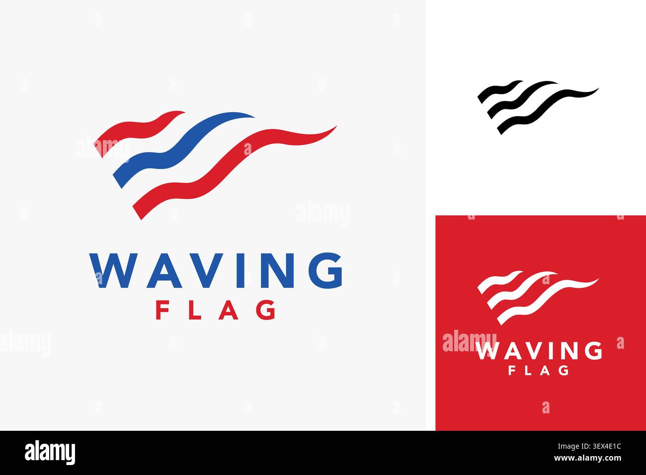 Waving flag logo symbol icon design Stock Vector
