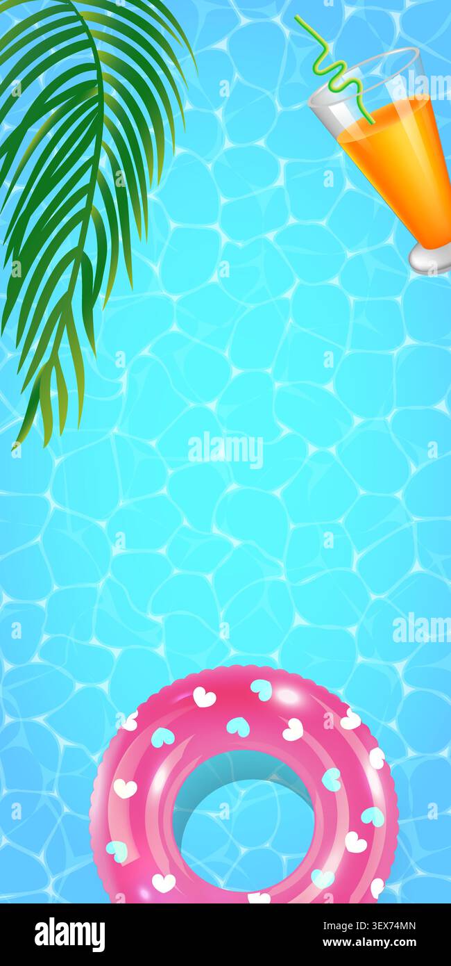 Bright pink float with white hearts  Stock Vector