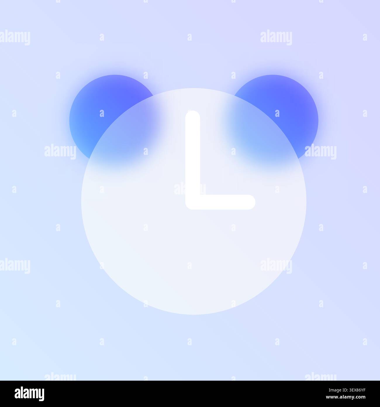 Glassmorphism clock icon Stock Vector