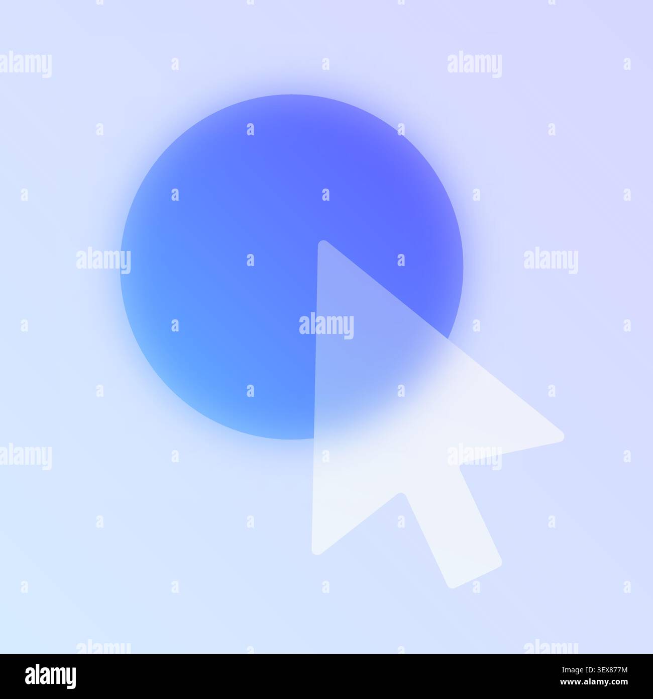 Glassmorphism click cursor icon Stock Vector
