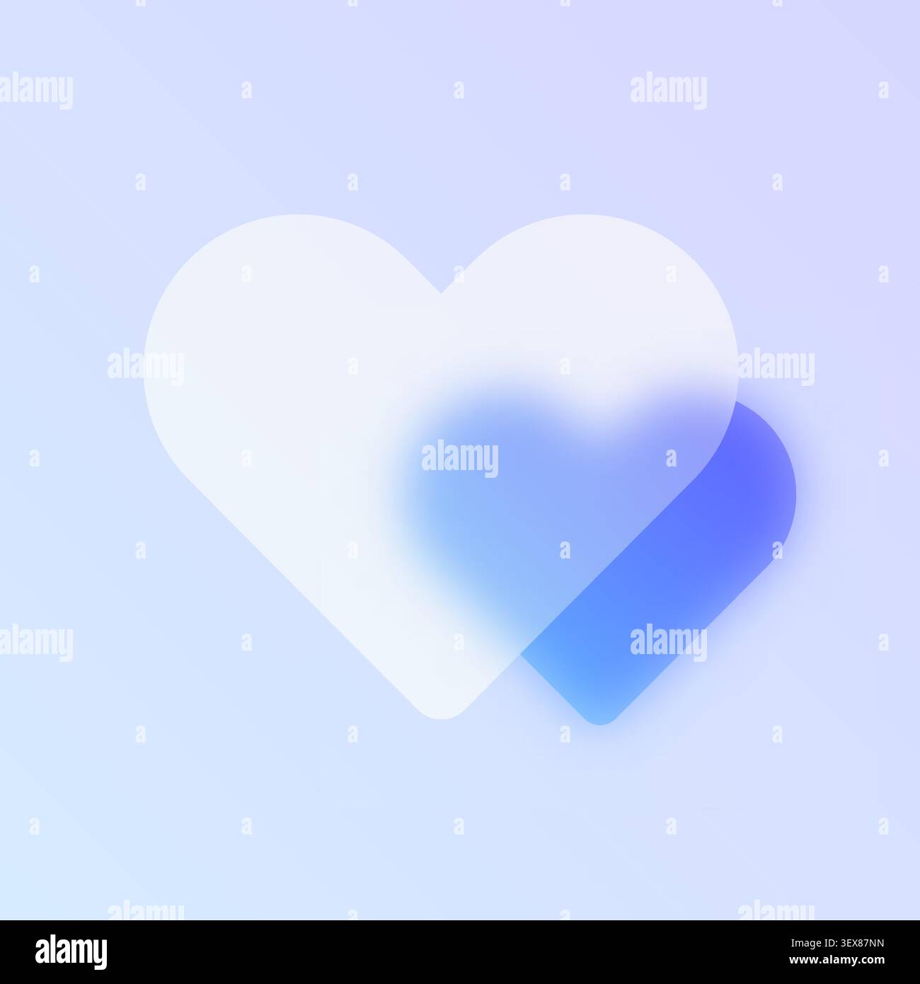 Glassmorphism heart icon Stock Vector