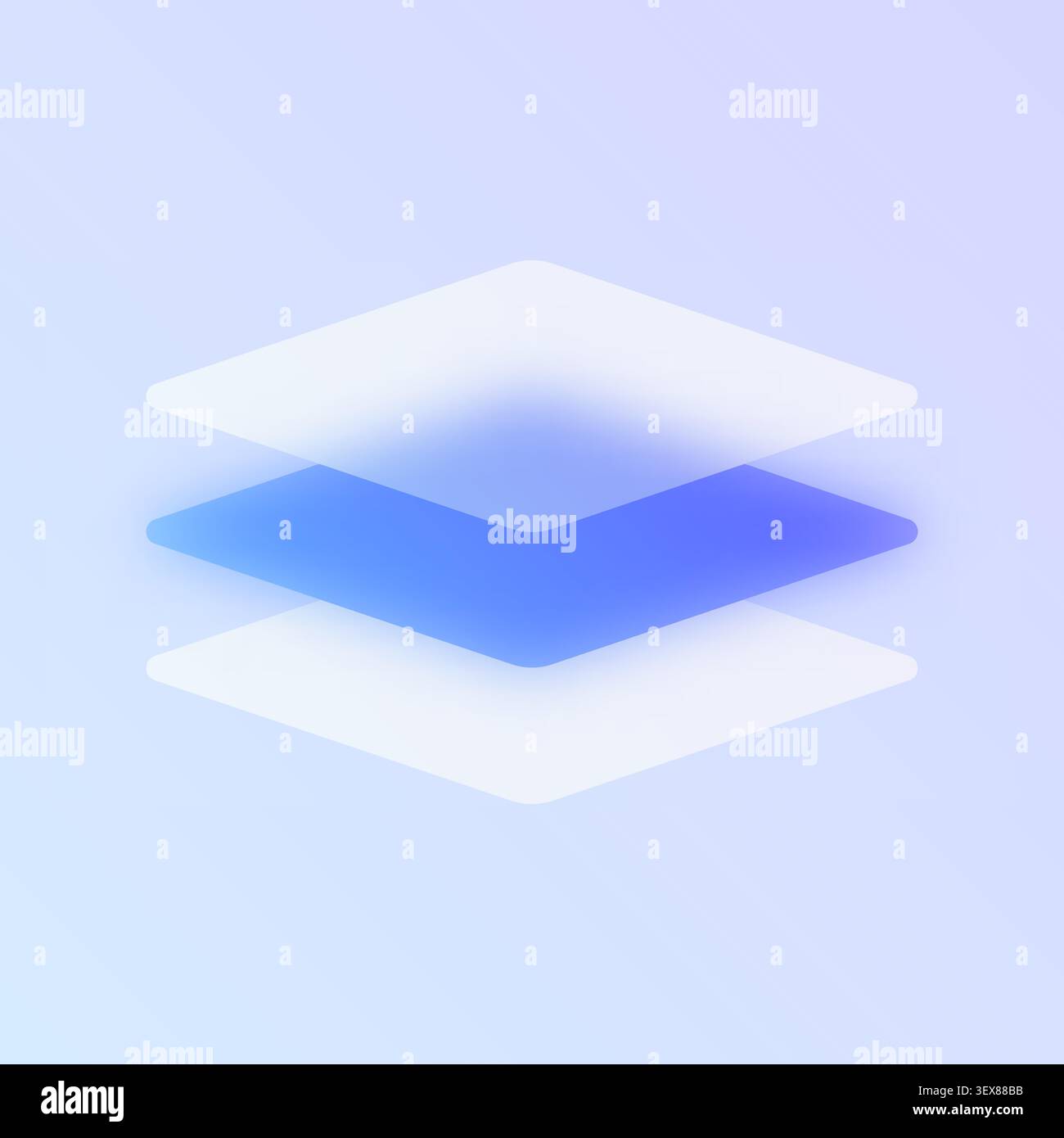 Glassmorphism layers icon Stock Vector