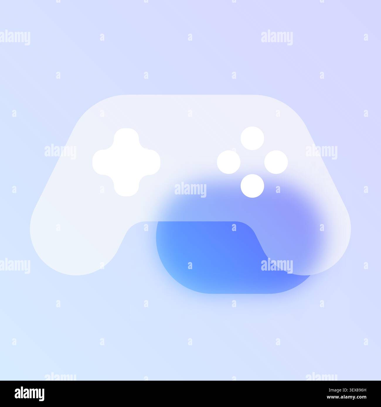 Glassmorphism game controller icon Stock Vector