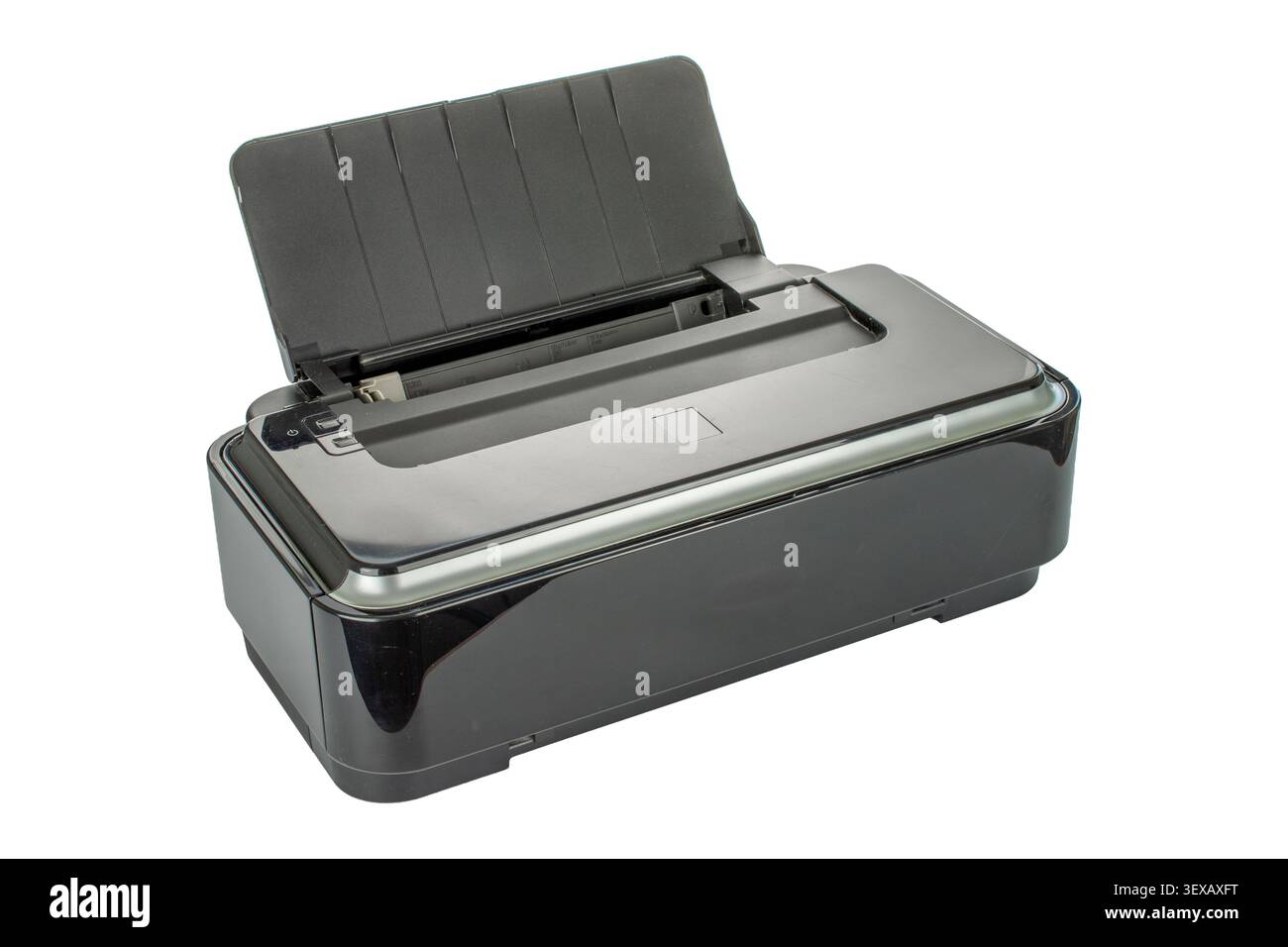One printer isolated on white background, close-up. Stock Photo