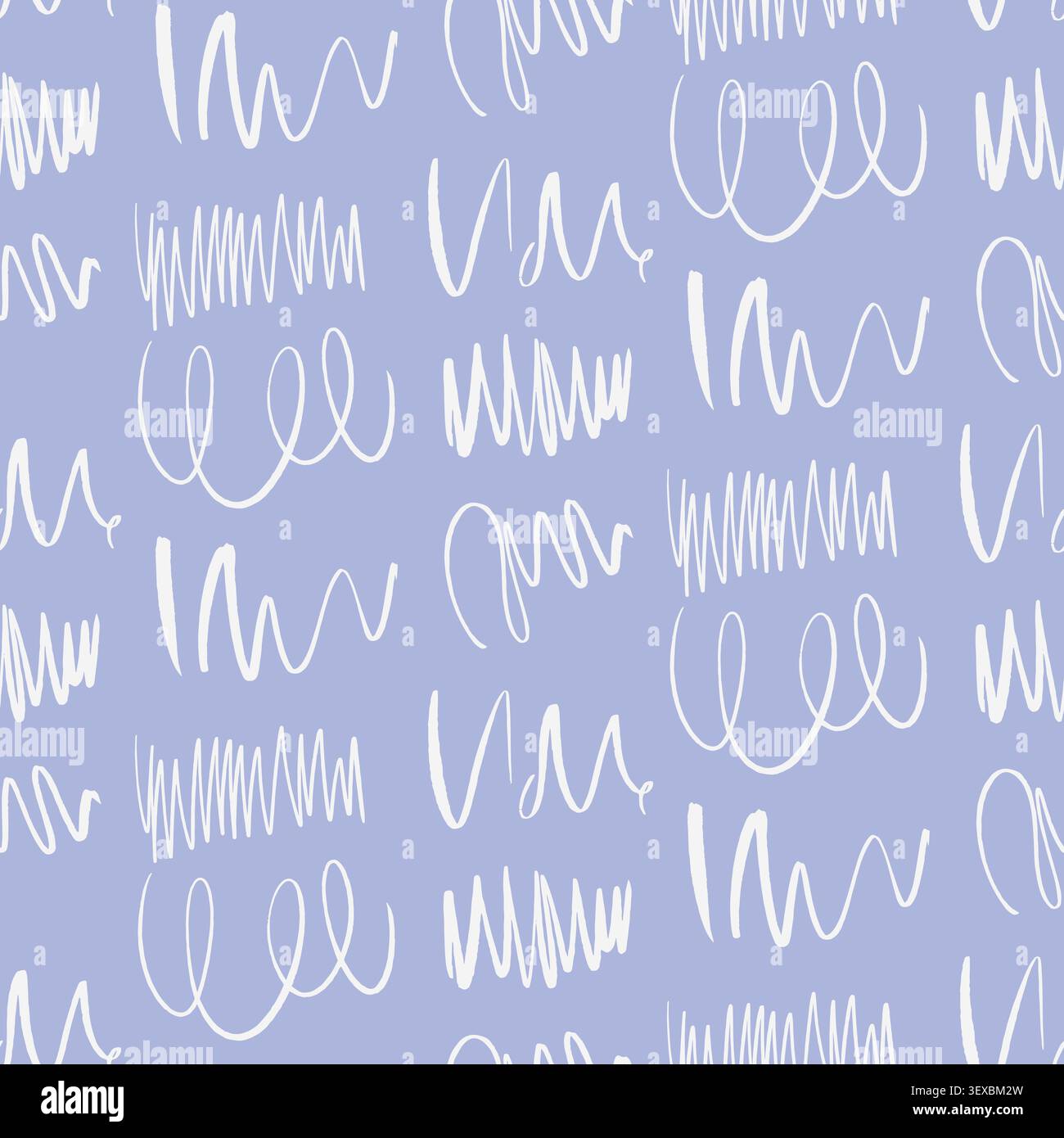 Lavender doodle scribble lines seamless pattern Stock Vector