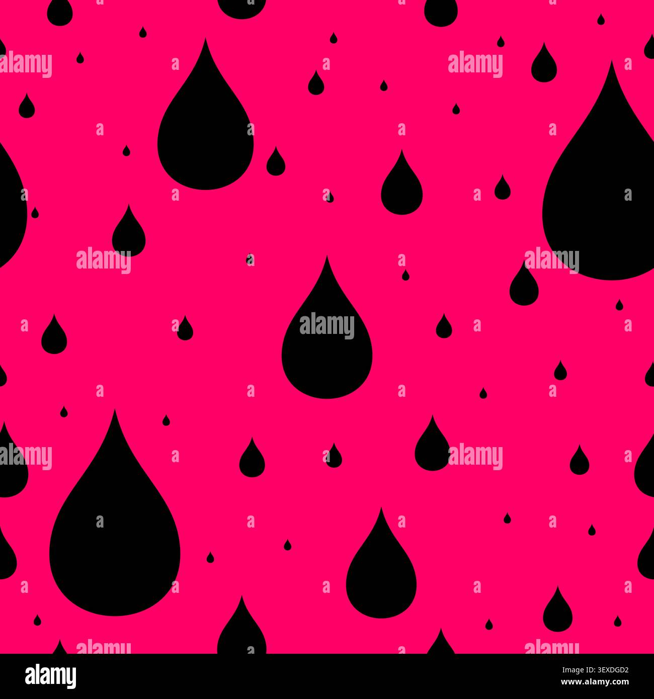 Rain Drops Seamless Pattern on Pink Background Stock Vector