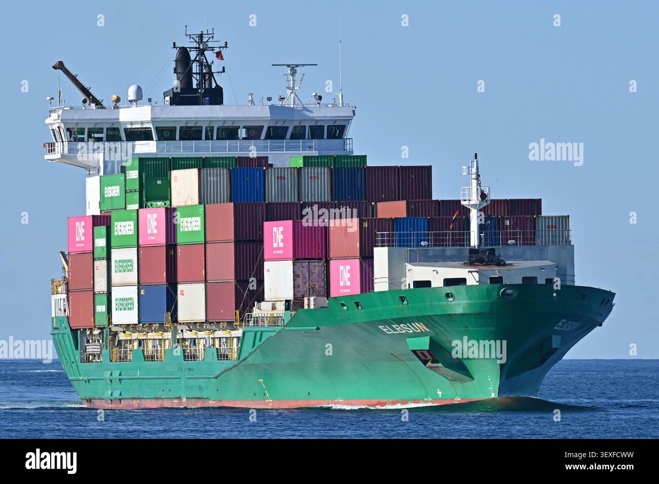 Containership ELBSUN Stock Photo