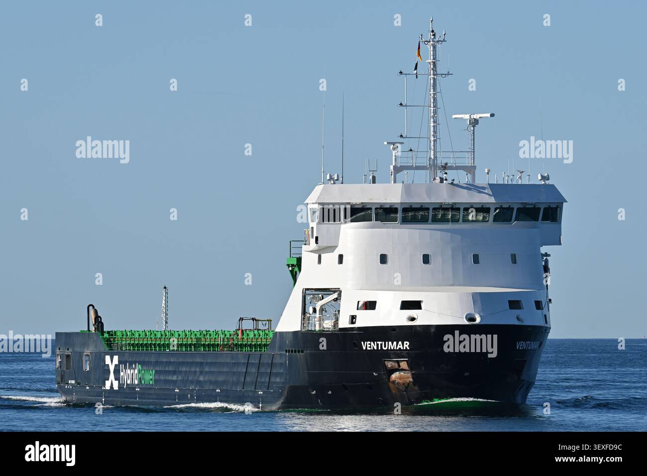 General cargo ship VENTUMAR at the Kiel fjord Stock Photo