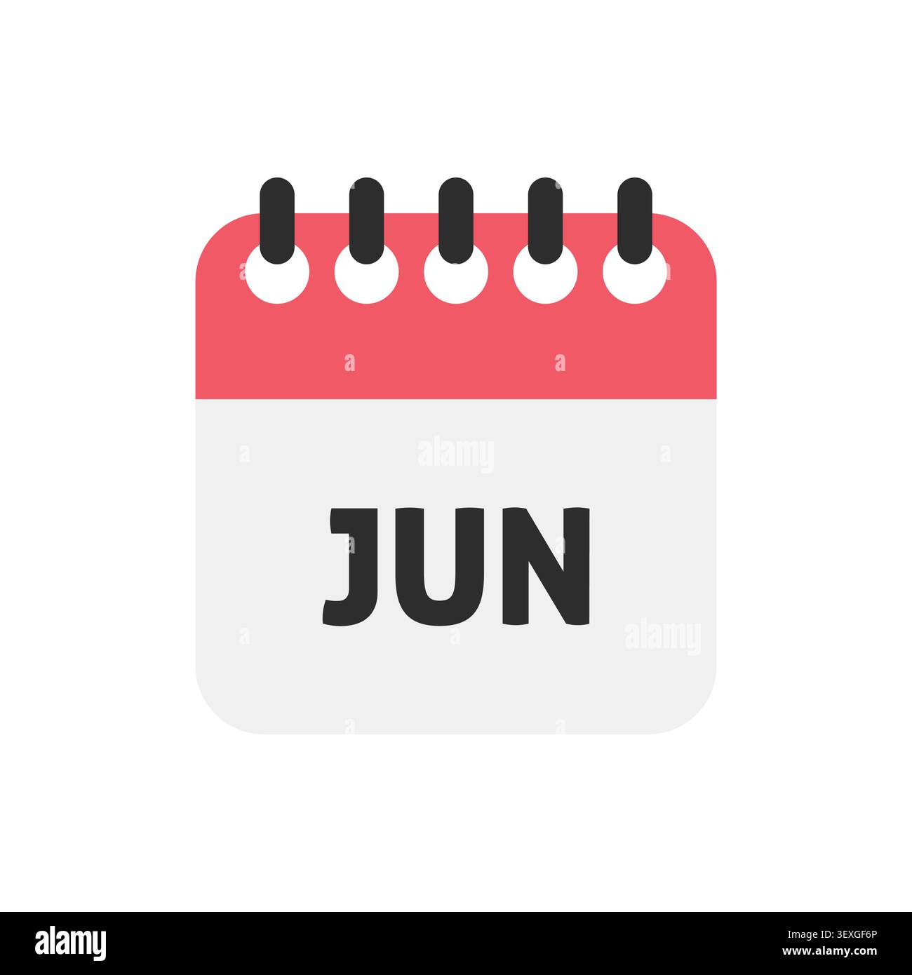 June Month Red Calendar Flat Icon Vector Stock Vector