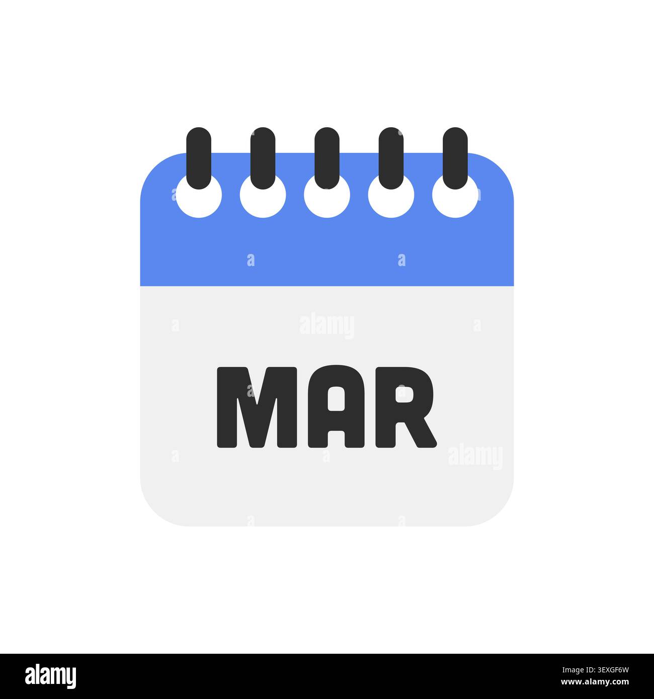 March Month Blue Calendar Flat Icon Vector Stock Vector