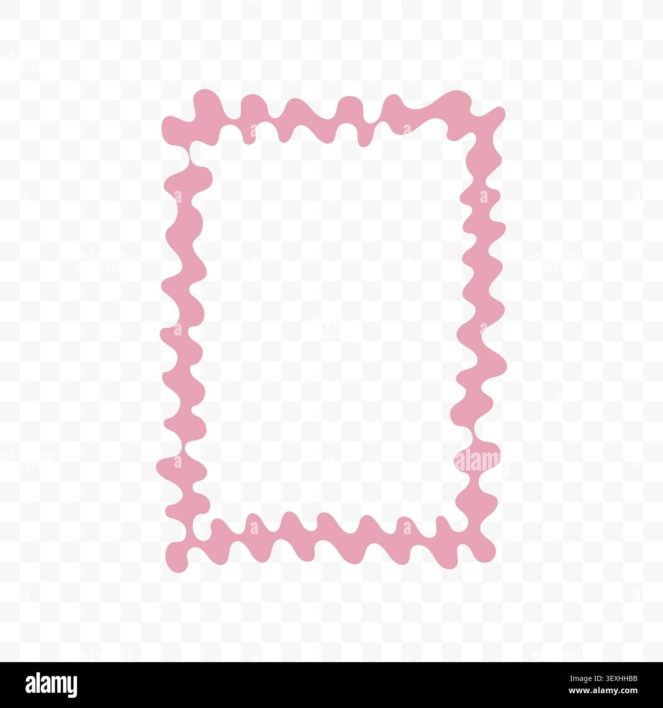 Pink Wavy Frame Illustration Stock Vector