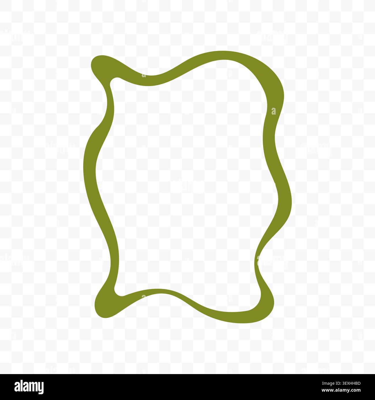 Green Hand Drawn Scalloped Frame Stock Vector