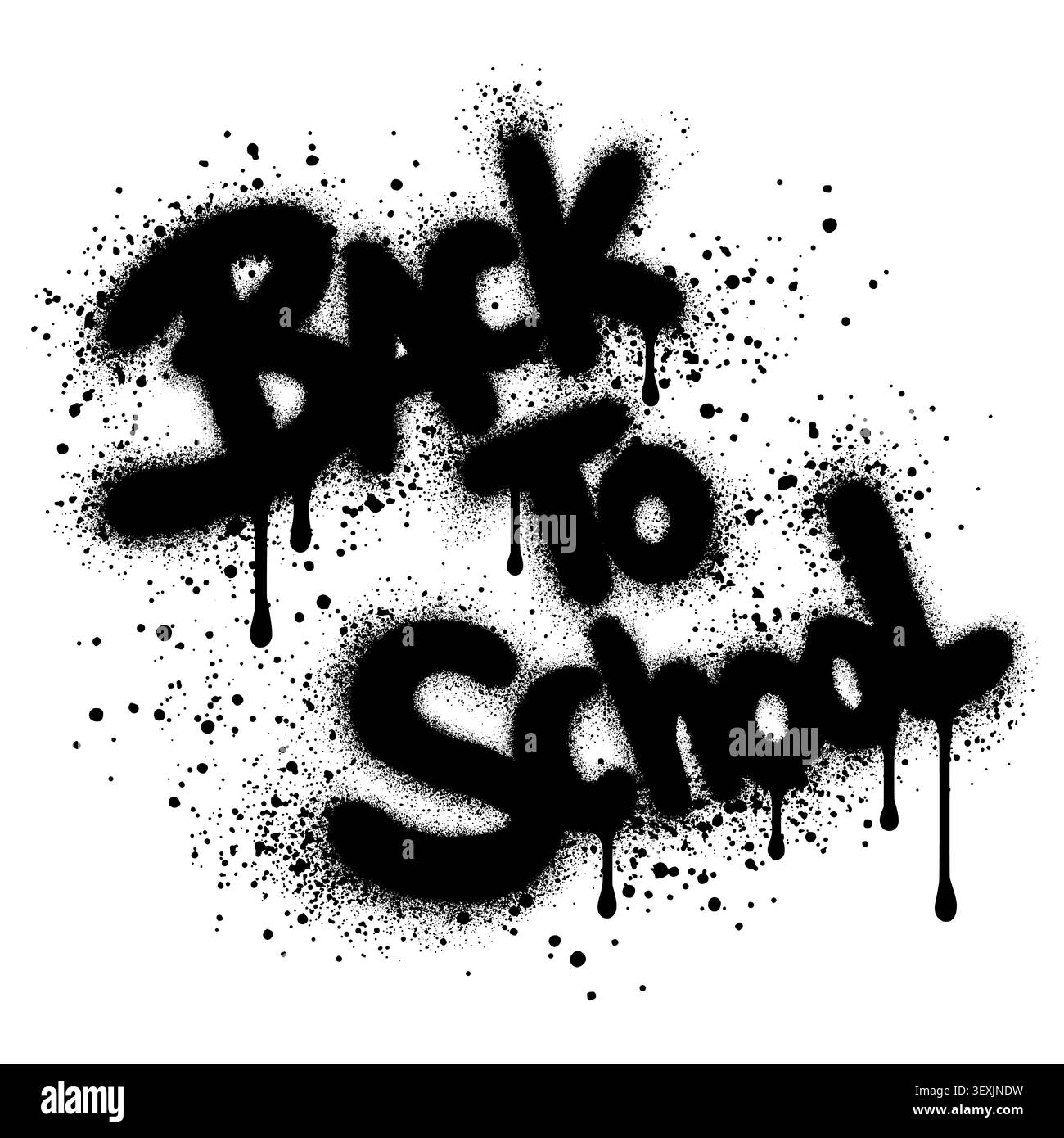 Graffiti Back To School word sprayed in black over white.Vector illustration. Stock Vector