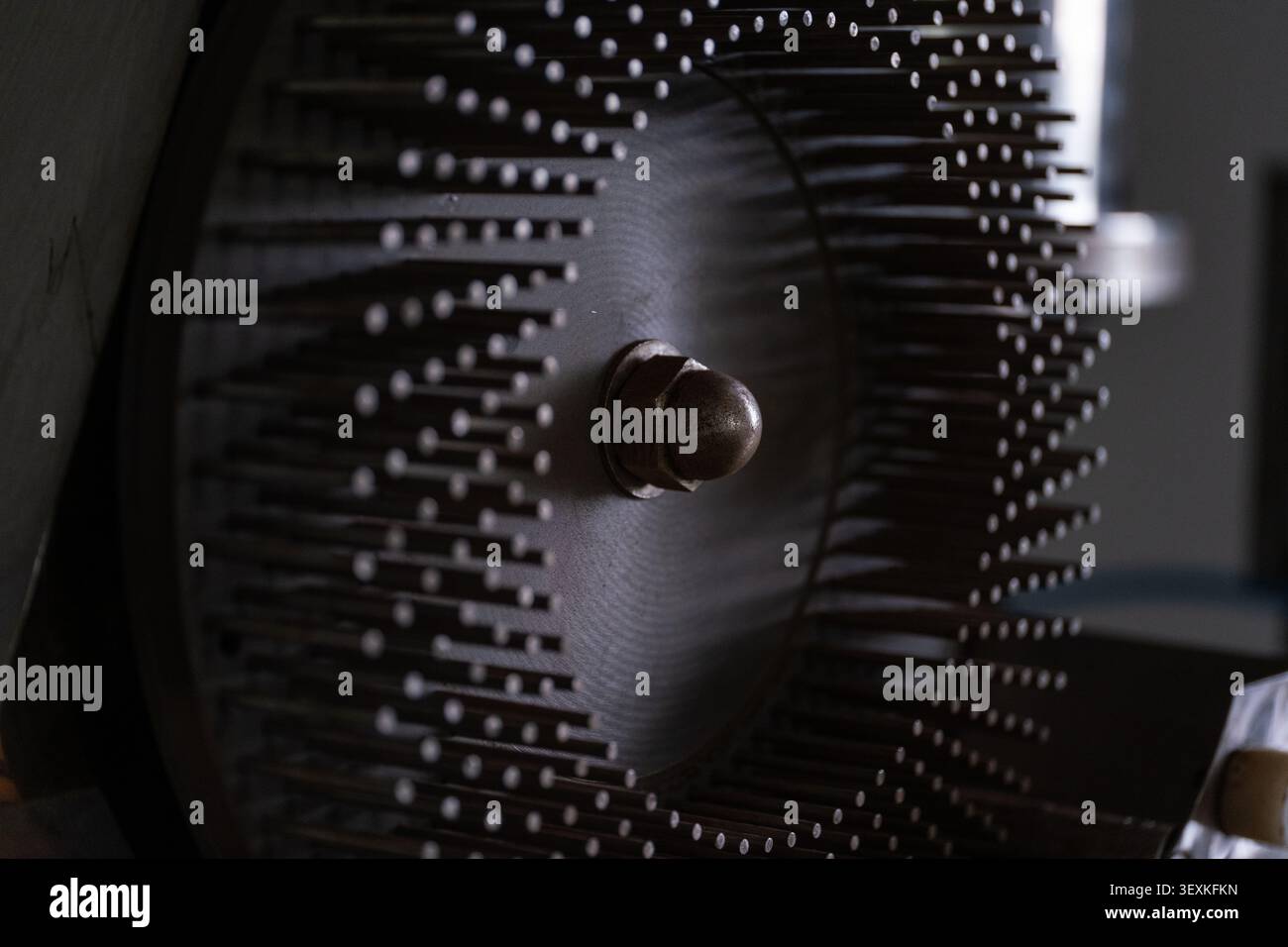 Precision Industrial Machine Component in Manufacturing Equipment Stock Photo
