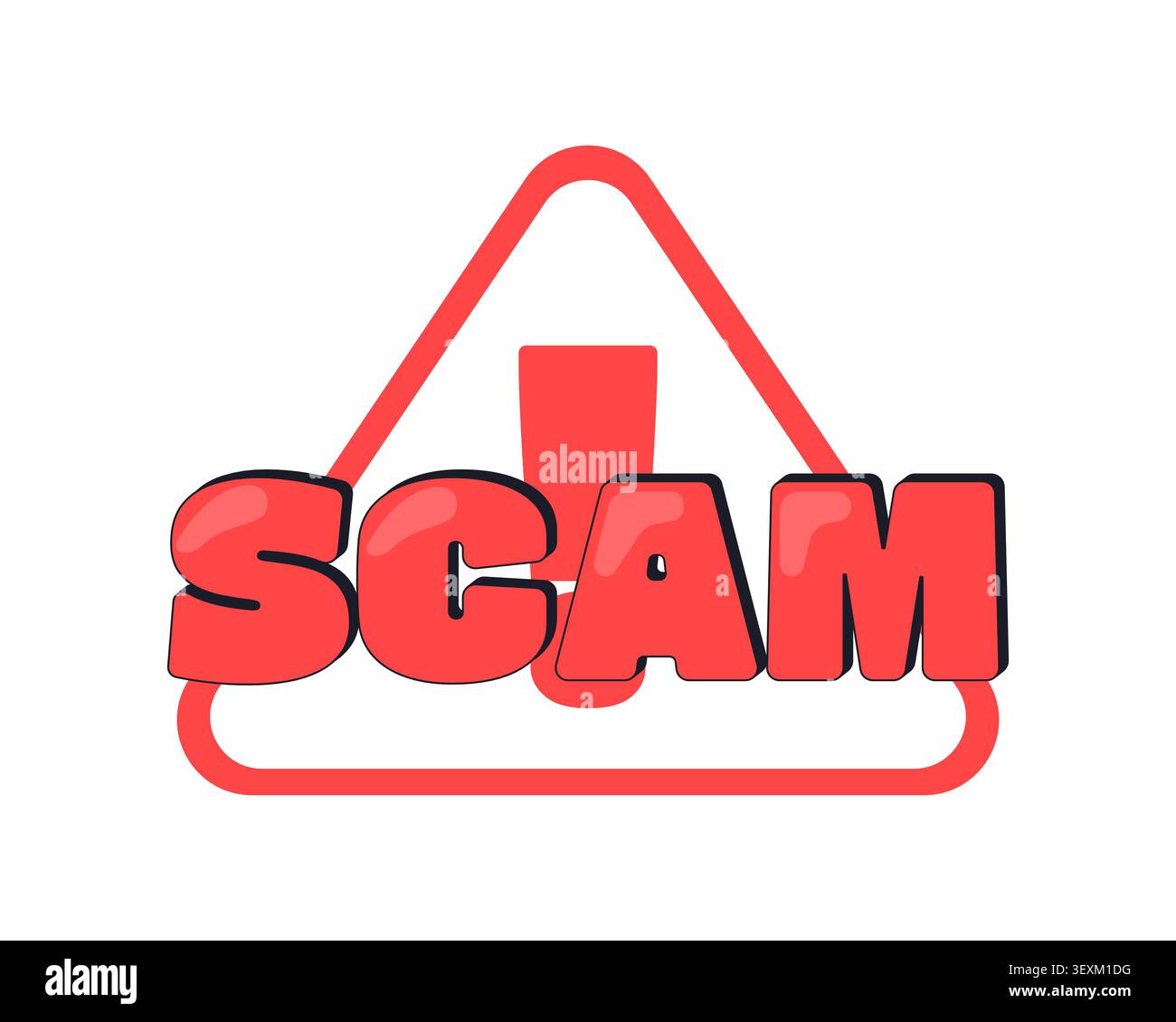 Scam warning internet reaction illustration Stock Vector