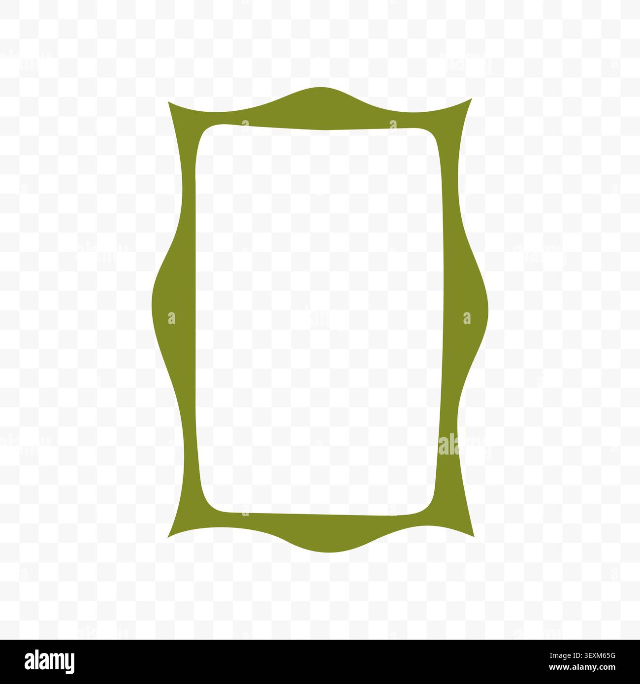 Green Wavy Decorative Frame Stock Vector