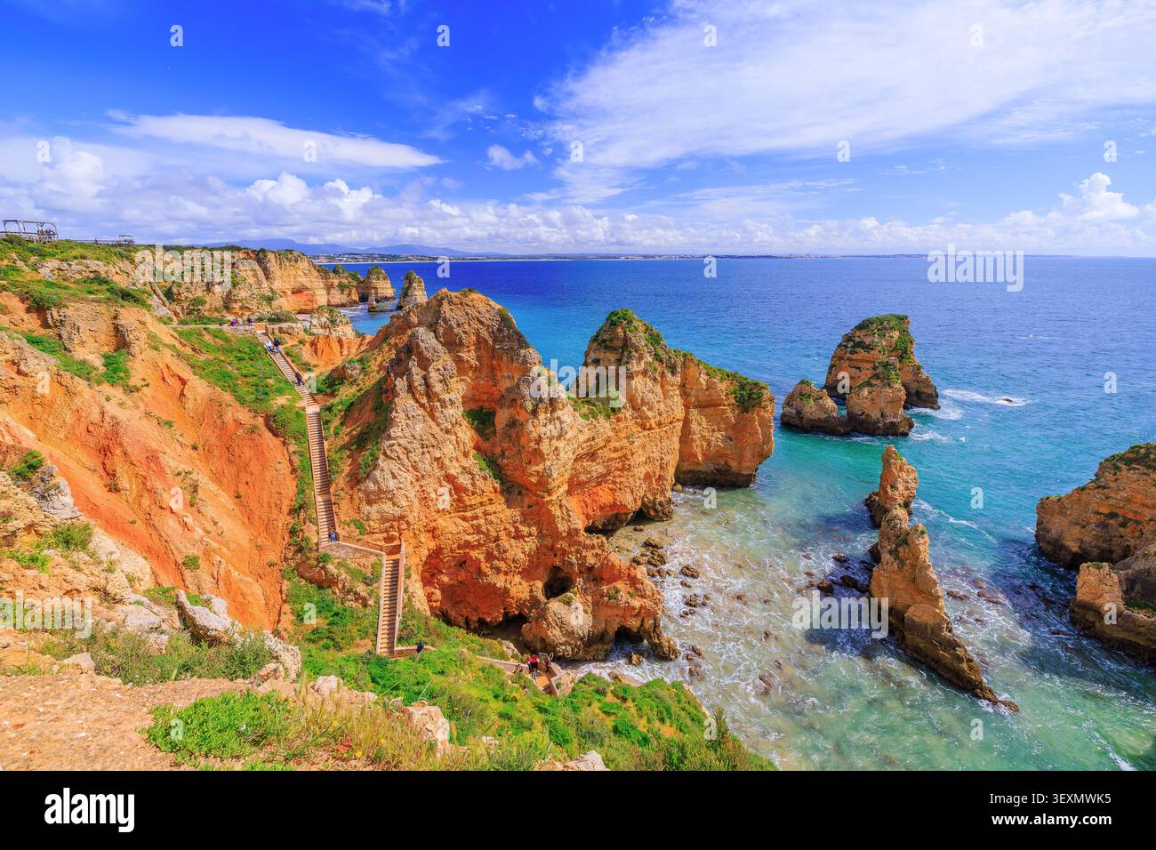 Algarve, Portugal. Costa de Oiro (Golden Coast). Ponta da Piedade near the city of Lagos. Stock Photo