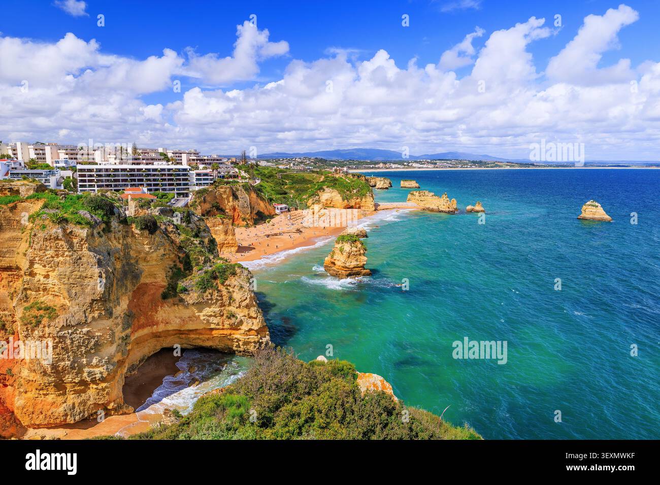 Algarve, Portugal. Costa de Oiro (Golden Coast) near the city of Lagos. Dona Ana beach. Stock Photo