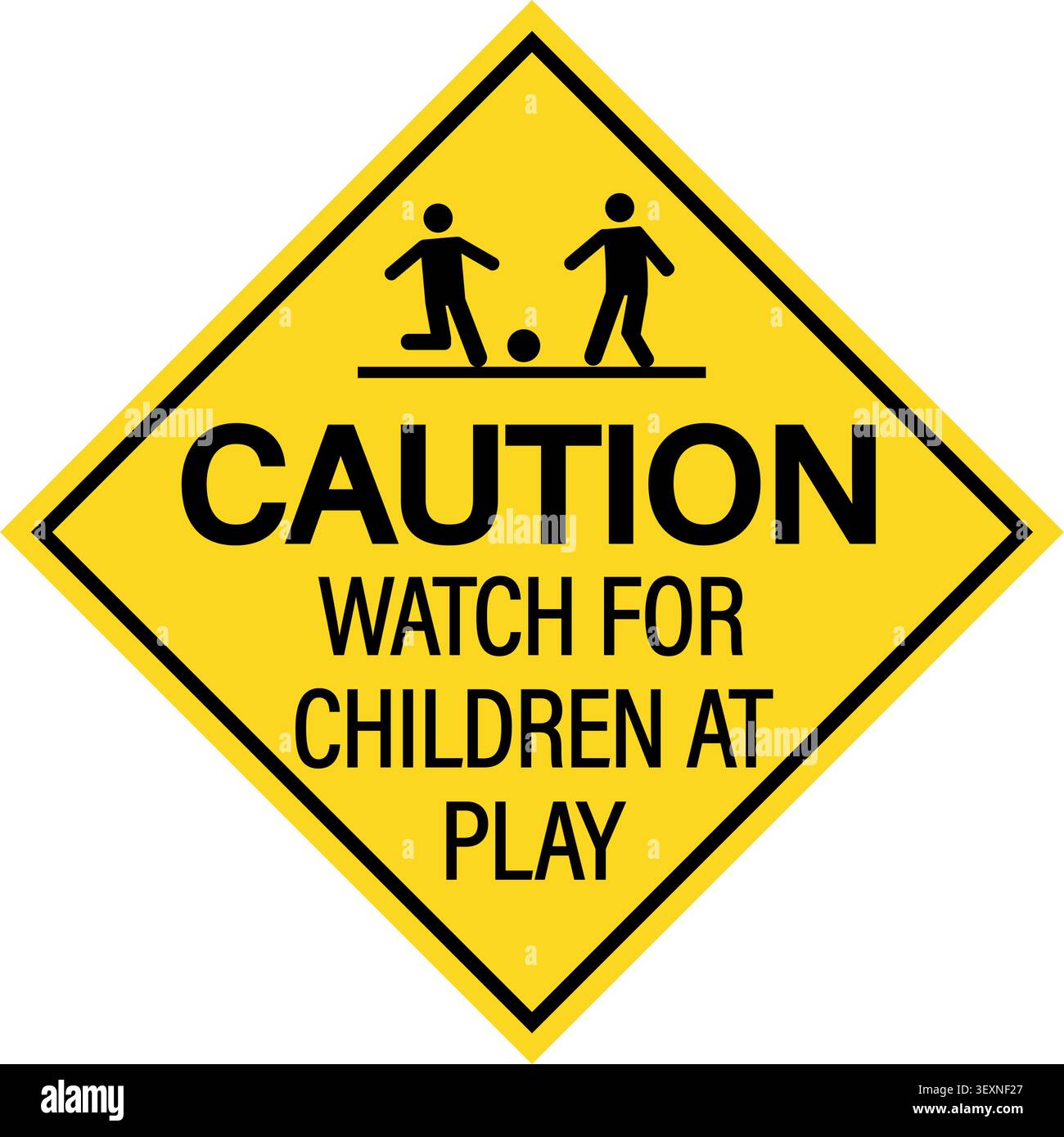 Warning of children road sign Stock Vector Images - Alamy