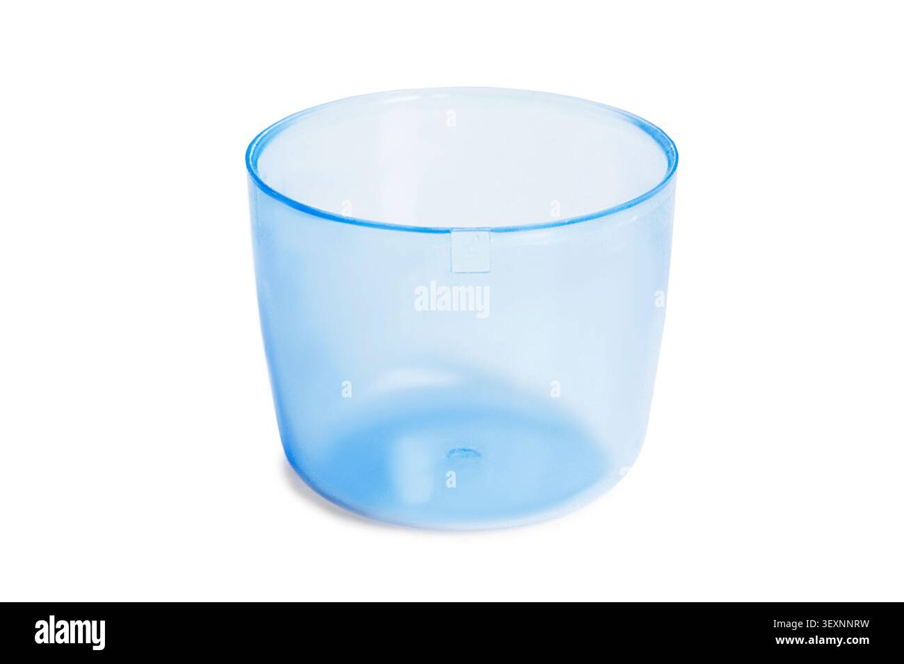 Light blue transparent plastic cap isolated on white background Stock Photo