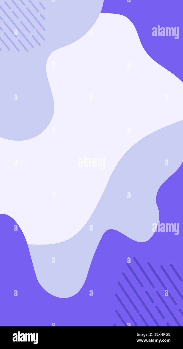 Abstract background featuring flowing, organic shapes in varying shades of purple and white, with subtle dashed line details Stock Photo