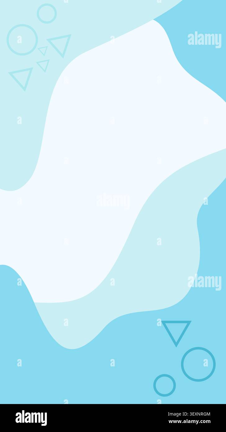 Abstract background with light blue wavy lines and white space, featuring delicate geometric outlines. Modern minimal template Stock Photo