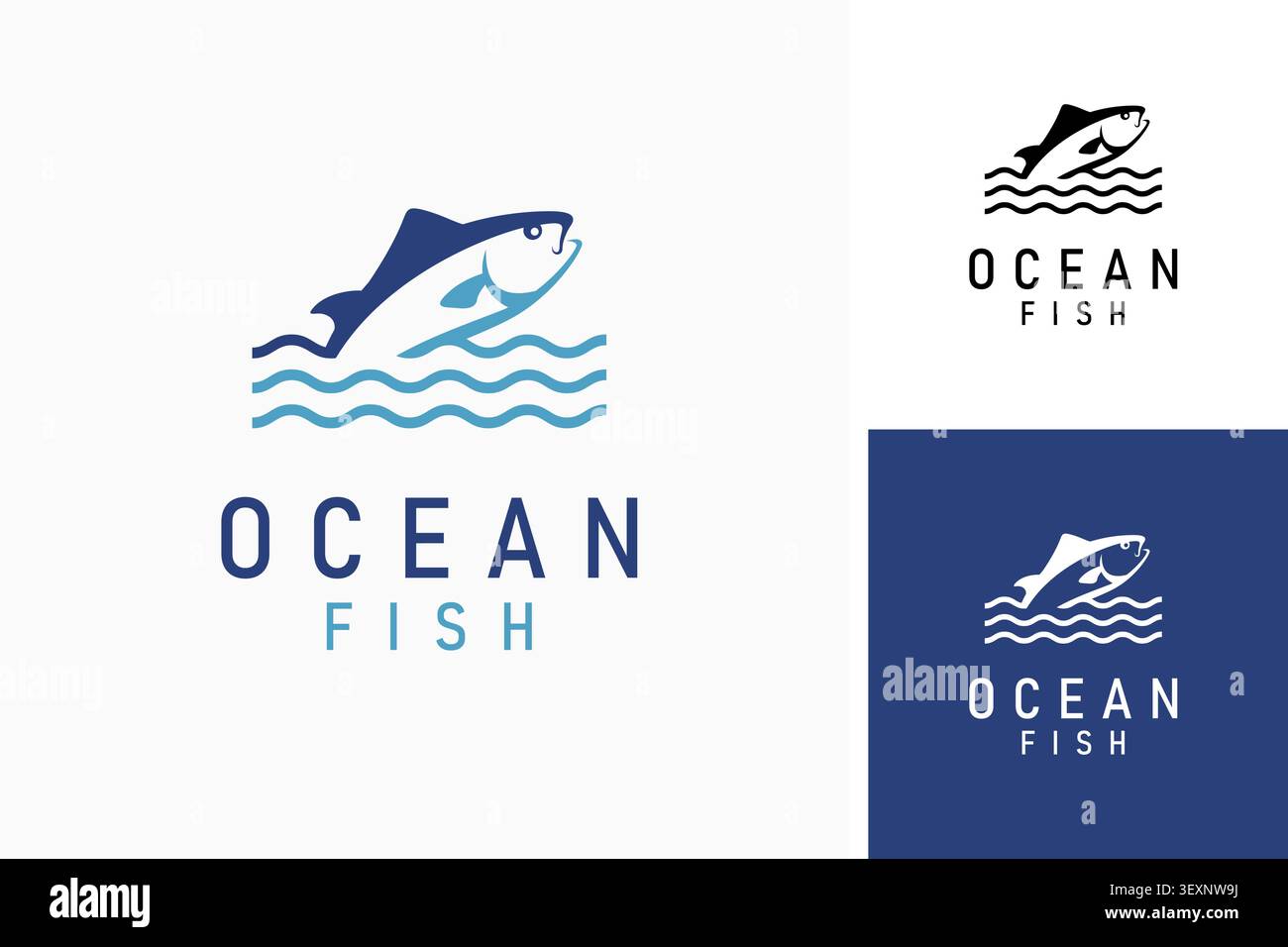 Ocean fish logo symbol icon design Stock Vector