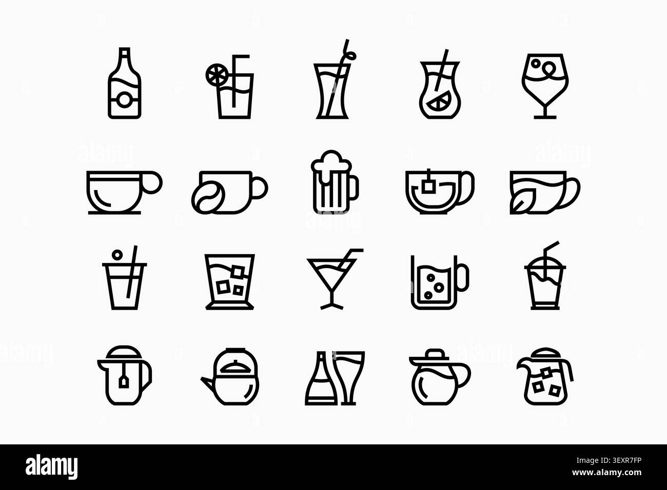 Set of drinks logo icon Stock Vector