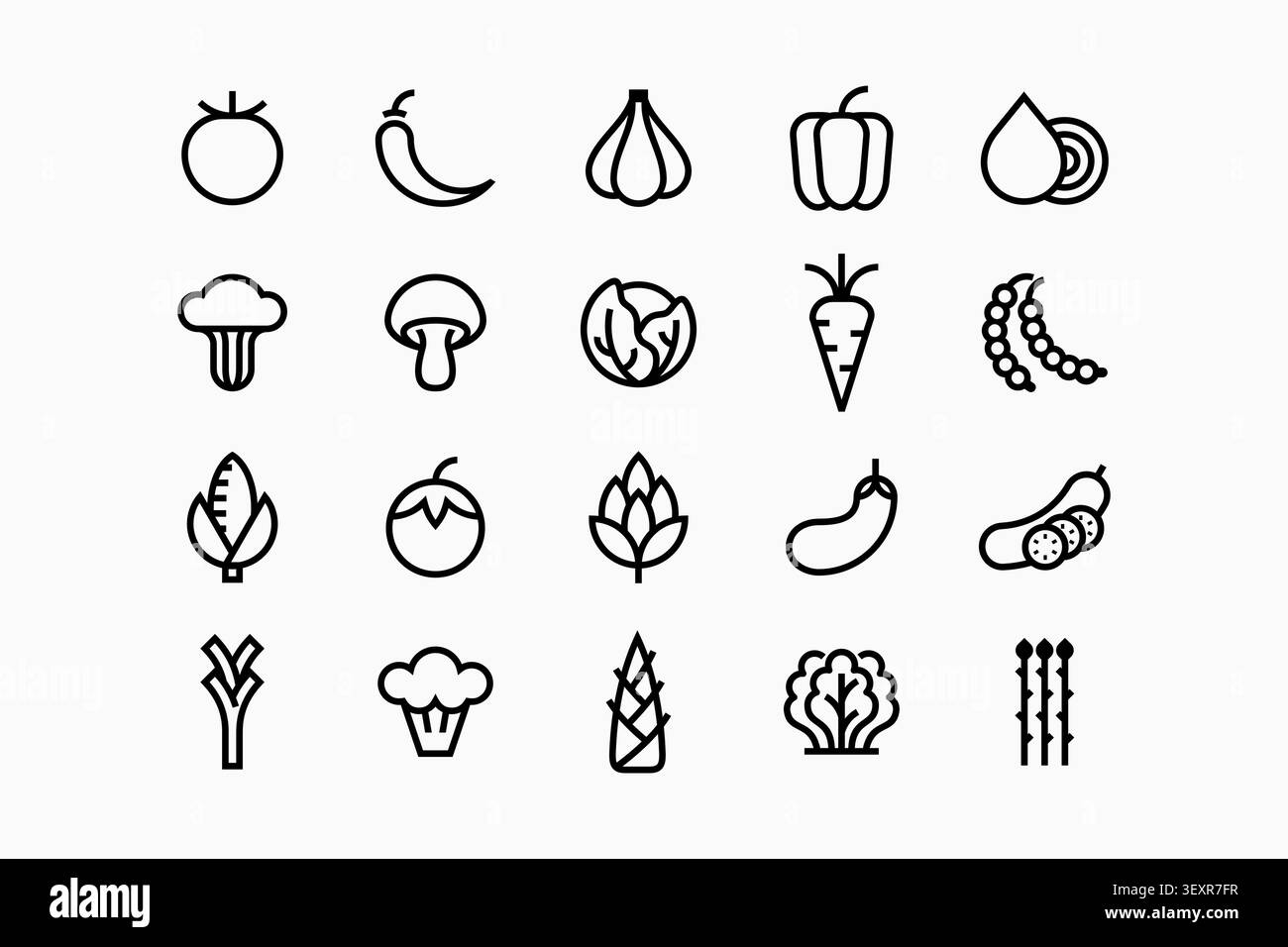 Set of vegetables logo icon Stock Vector