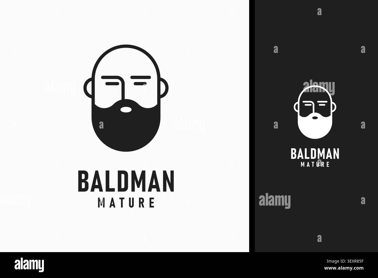 Bald man logo symbol icon design Stock Vector