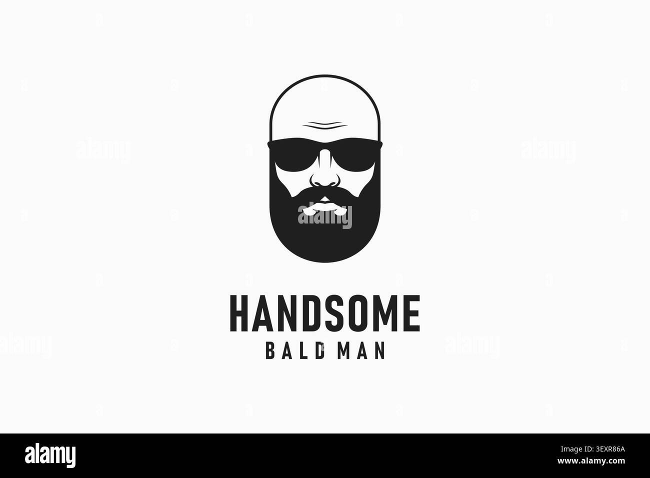 Bald man logo symbol icon design Stock Vector