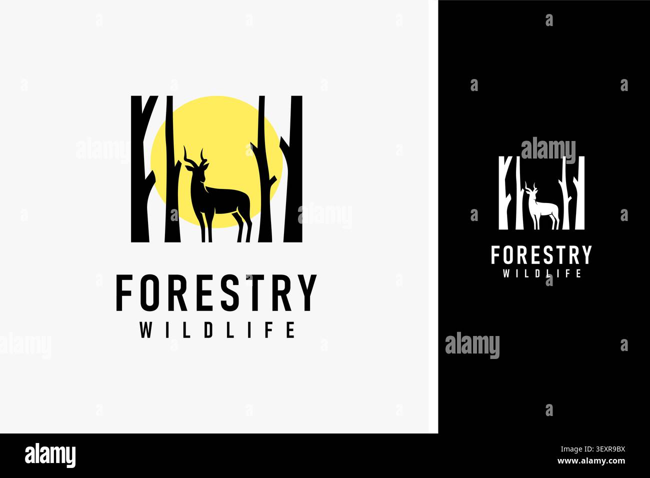 Forest deer logo symbol icon design Stock Vector