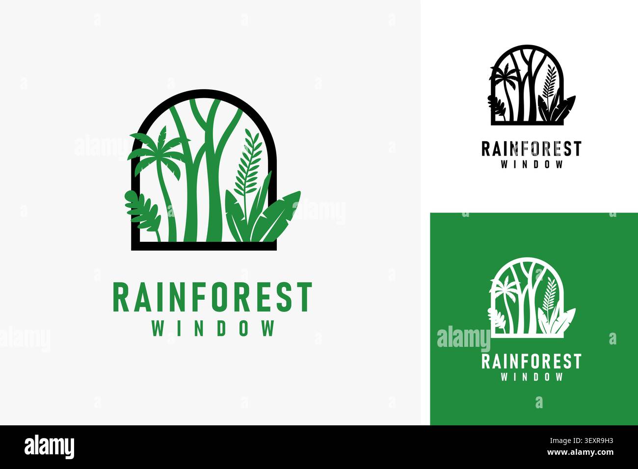 Rainforest window logo symbol icon design Stock Vector
