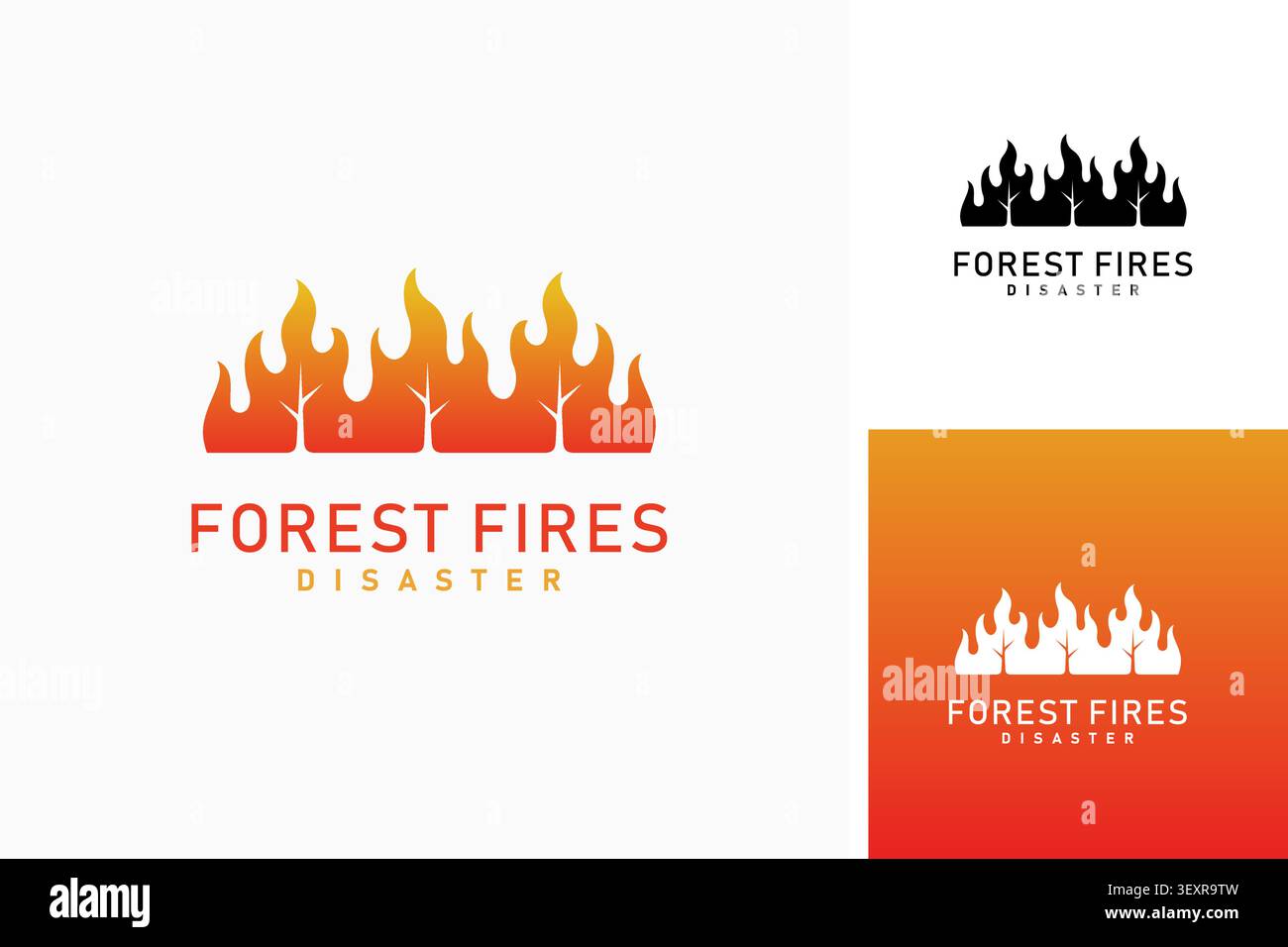 Forest fire logo symbol icon design Stock Vector