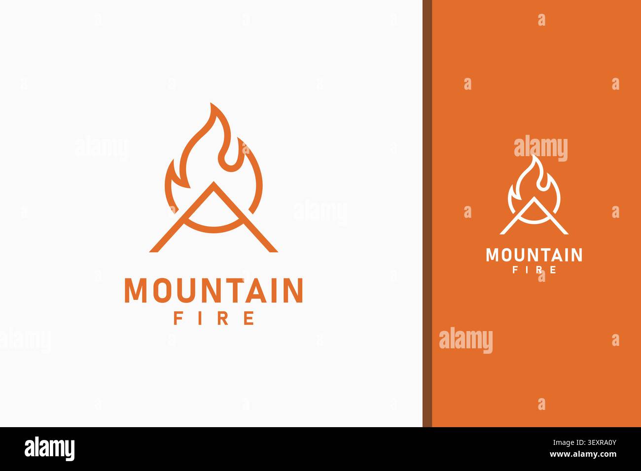 Volcano fire line logo symbol icon design Stock Vector