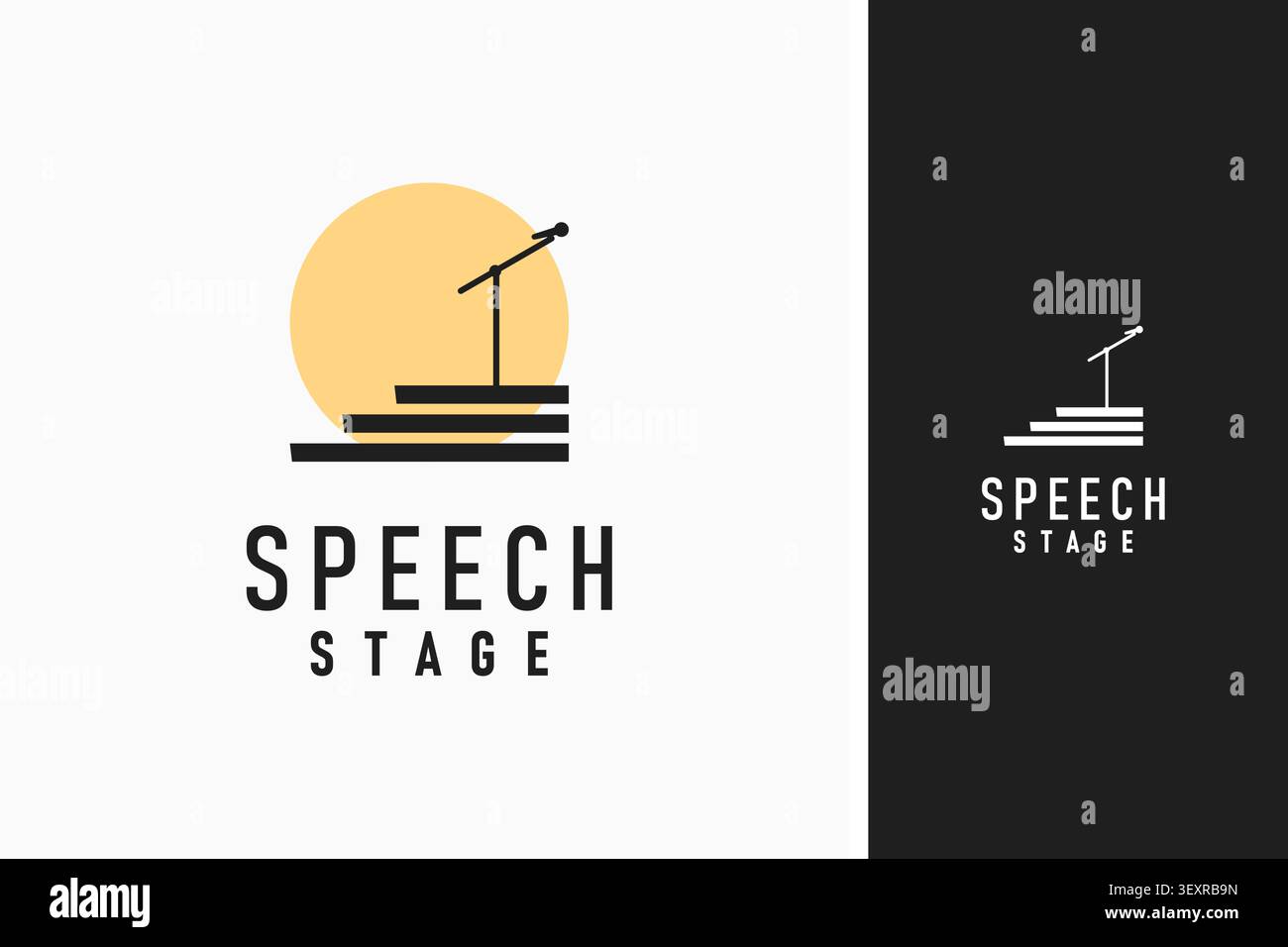 Speech stage logo symbol icon design Stock Vector