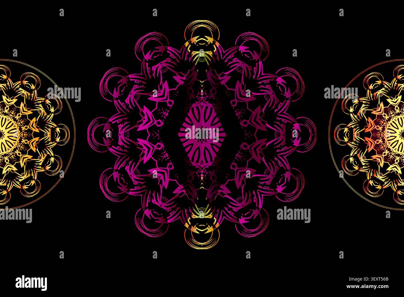 modern pink gold mandala decorative design Stock Vector