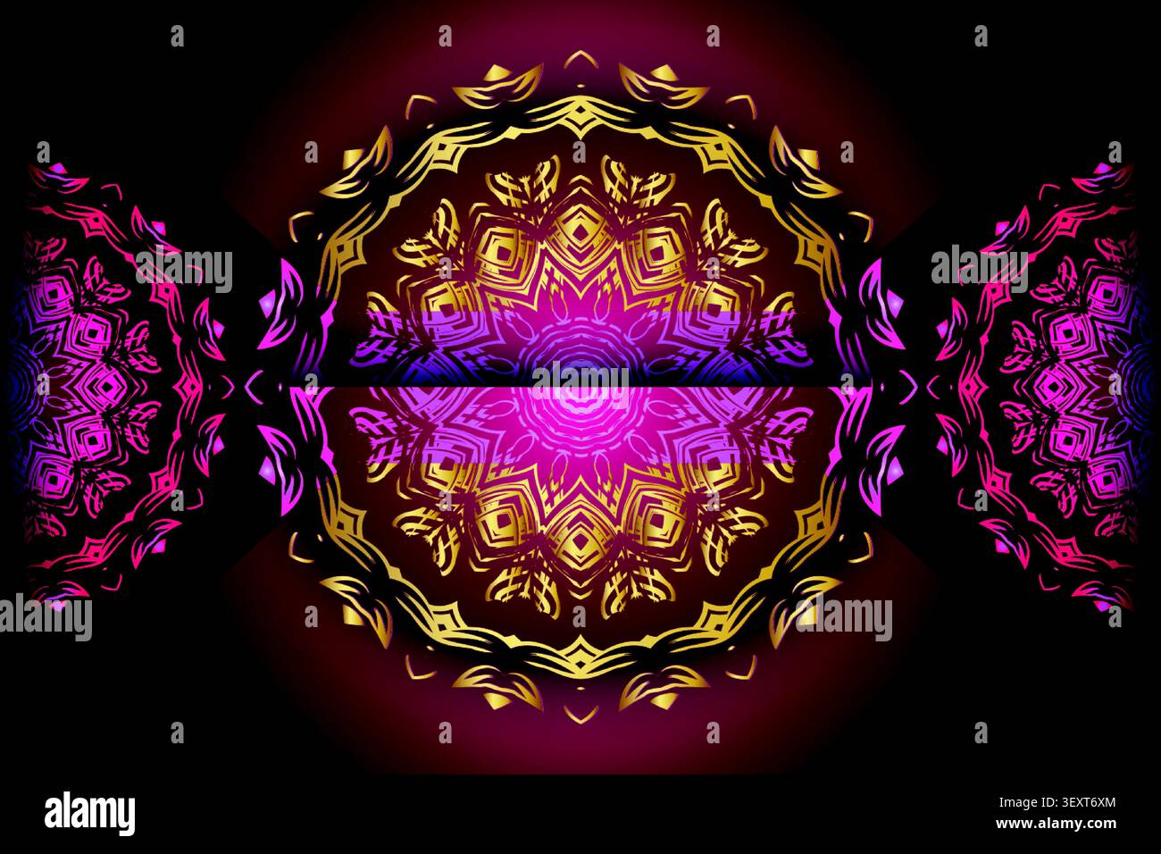 elegant gold glowing floral mandala pattern Stock Vector