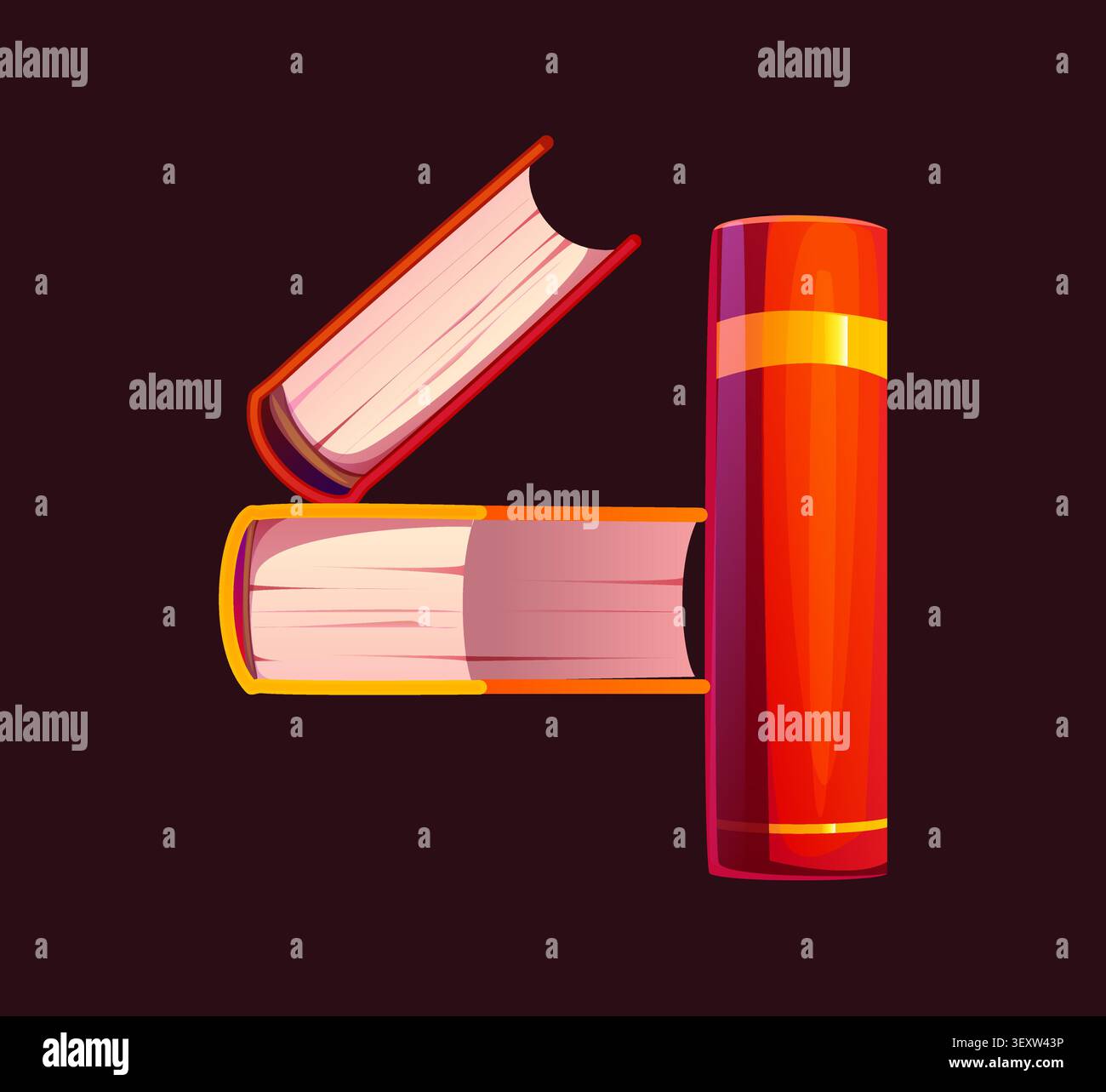 Education book ABC font type number 4 four Stock Vector